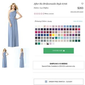 "Cloudy" blue, After Six Bridesmaids Dress
